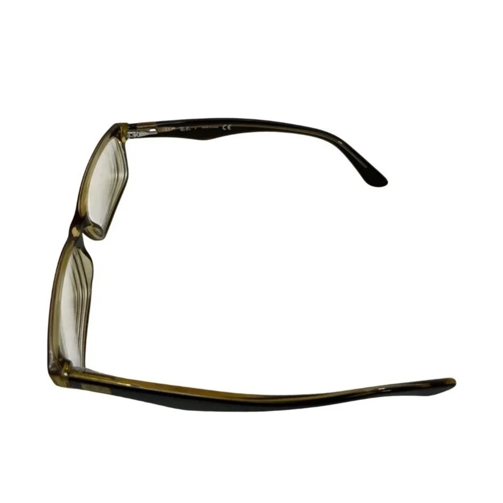Ray-Ban RB 5206 5373 Eyeglasses Dark Brown Beige Rectangular Frames with Case